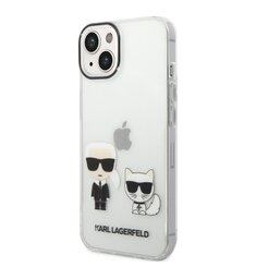 Karl Lagerfeld PC/TPU Ikonik Karl and Choupette Zadní Kryt pro iPhone 14 Plus Transparent