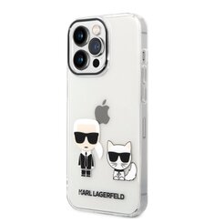 Karl Lagerfeld PC/TPU Ikonik Karl and Choupette Zadní Kryt pro iPhone 14 Pro Transparent