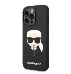 Karl Lagerfeld Liquid Silicone Karl Head Zadní Kryt pro iPhone 14 Pro Max Black