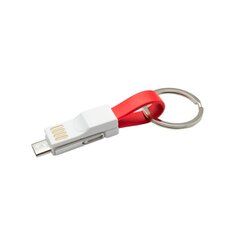 mobilNET mikro kľúčenka 3v1, USB-TypeC-Lightning, (bulk), červená