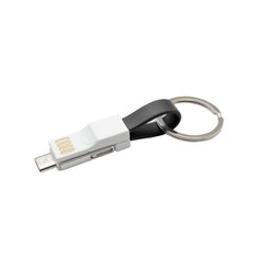 mobilNET mikro kľúčenka 3v1, USB-TypeC-Lightning, (bulk), čierna
