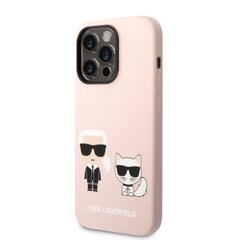 Karl Lagerfeld MagSafe Kompatibilní Kryt Liquid Silicone Karl and Choupette pro iPhone 14 Pro Max Pink
