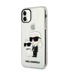 Karl Lagerfeld IML Glitter Karl and Choupette NFT Zadní Kryt pro iPhone 11 Transparent
