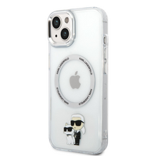 Karl Lagerfeld MagSafe Kompatibilní Kryt IML Karl and Choupette NFT pro iPhone 14 Plus Transparent