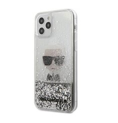 Puzdro Karl Lagerfeld pre iPhone 12/12 Pro (6.1) KLHCP12MGLIKSL silikónové, strieborné