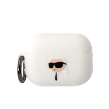 Karl Lagerfeld 3D Logo NFT Karl Head Silikonové Pouzdro pro Airpods Pro 2 White
