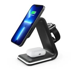Stojan s bezdrôtovým nabíjaním Qi 3in1 15W B17 MagSafe Čierny