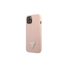 Guess case for iPhone 13 Mini 5,4&quot; GUHCP13SPSATLP pink hard case Saffiano Triangle Logo