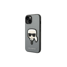Karl Lagerfeld case for iPhone 14 Plus 6,7&quot; KLHCP14MSAPKHG silver PU Saffiano case with Karl H