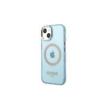 Guess case for iPhone 13 6,1&quot; GUHMP13MHTCMB blue hard case Gold Outline Translucent MagSafe