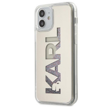 Karl Lagerfeld case for iPhone 12 Mini 5,4&quot; KLHCP12SKLMLGR hardcase silver Mirror Liquid Glitt