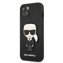 Karl Lagerfeld case for iPhone 13 Mini 5,4&quot; KLHCP13SOKPK hardcase black Saffiano Ikonik Karl`s