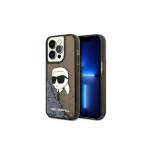 Karl Lagerfeld case for iPhone 14 Pro 6,1&quot; KLHCP14LLNKHCK black hardcase Glitter Karl Head