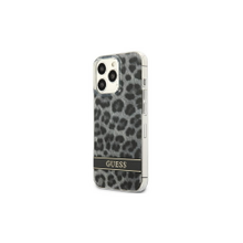 Guess case for IPhone 13 Pro 6,1&quot; GUHCP13LHSLEOK hard case grey Leopard Electro Stripe