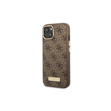 Guess case for iPhone 14 6,1&quot; GUHMP14SU4GPRW brown HC Magsafe 4G PU Logo Plate