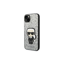 Karl Lagerfeld case for iPhone 14 6,1&quot; KLHCP14SGFKPG silver HC Glitter Flakes Ikonik