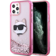 Karl Lagerfeld case for iPhone 12 / 12 Pro 6,1&quot; KLHCP12MLNCHCP pink HC Liquid Glitter NFT Chou