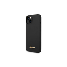 Guess case for iPhone 14 Pro 6,1&quot; GUHCP14LSLSMK black hard case Silicone Vintage Gold Logo