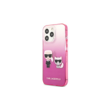 Karl Lagerfeld case for iPhone 13 Pro KLHCP13LTGKCP pink hard case Karl & Choupette Head Gradient