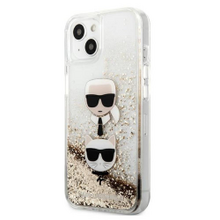 Karl Lagerfeld case for iPhone 13 Mini 5,4&quot; KLHCP13SKICGLD hardcase gold Liquid Glitter Karl&C