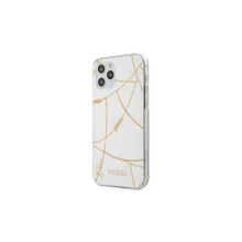 Guess case for iPhone 12 Mini 5,4&quot; GUHCP12SPCUCHWH white hard case Gold Chain Collection