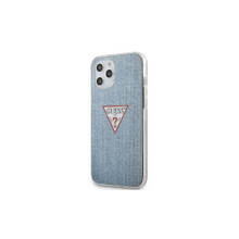 Guess case for iPhone 12 Mini 5,4&quot; GUHCP12SPCUJULLB light blue hard case Triangle Collection