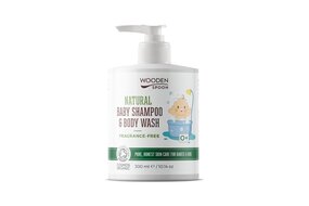 Detský sprchový gél a šampón na vlasy 2v1 bez parfumácie WoodenSpoon 300 ml