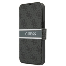 Guess case for iPhone 13 Mini 5,4&quot; GUBKP13S4GDGR grey book case 4G Stripe