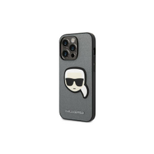 Karl Lagerfeld case for iPhone 14 Pro 6,1&quot; KLHCP14LSAPKHG silver PU Saffiano case with Karl He