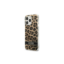 Guess case for IPhone 13 Pro 6,1&quot; GUHCP13LHSLEOW hard case brown Leopard Electro Stripe