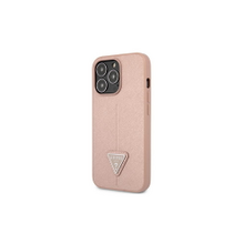 Guess case for iPhone 13 Pro / 13 6,1&quot; GUHCP13LPSATLP pink hard case Saffiano Triangle Logo