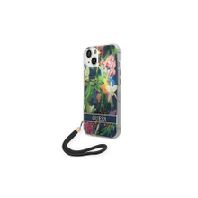 Guess case for iPhone 14 6,1&quot; GUOHCP14SHFLSB blue HC PC/TPU Flower Cord
