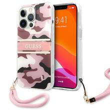 Guess case for iPhone 13 6,1&quot; GUHCP13MKCABPI pink hard case Camo Strap Collection
