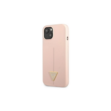 Guess case for iPhone 13 GUHCP13MSLTGP pink hard case Silicone Triangle Logo