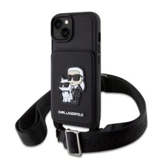 Karl Lagerfeld Saffiano Crossbody Karl and Choupette NFT Kryt pro iPhone 14 Black