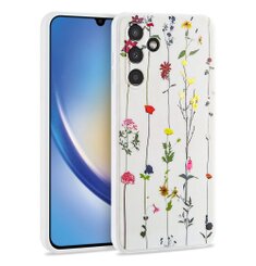 Puzdro Tech-Protect Samsung Galaxy A34 5G, Lúčne kvety - biele