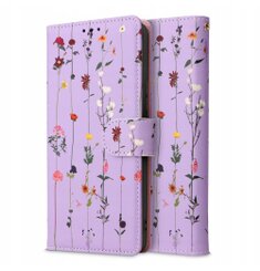Puzdro Tech-Protect Book Samsung Galaxy A54 5G, Lúčne kvety - fialové