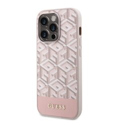 Guess PU G Cube MagSafe Kompatibilní Zadní Kryt pro iPhone 14 Pro Max Pink