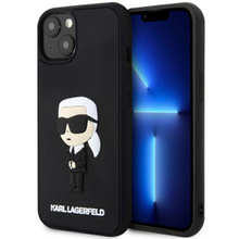 Karl Lagerfeld case for iPhone 14 Plus 6,7&quot; KLHCP14M3DRKINK black harcase Saffiano Mono Patch