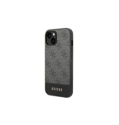 Guess case for iPhone 14 6,1&quot; GUHCP14SG4GLGR gray PC/TPU 4G PU case with Bottom Stripe Metal L