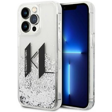 Karl Lagerfeld case for iPhone 14 Pro 6,1&quot; KLHCP14LLBKLCS silver Liquid Glitter case Big KL Lo
