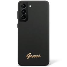 Guess case for Samsung Galaxy S23 Ultra GUHCS23LP4RPSW black hardcase Silicone Vintage Gold Logo