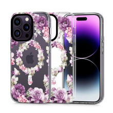 Puzdro Tech-Protect Magsafe iPhone 14 Pro, kvety - transparentné