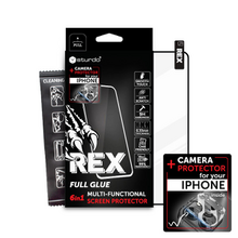 Ochranné sklo celotvárové + Ochranné sklo na kameru iPhone 15 Plus, Sturdo Rex, čierne
