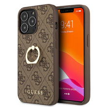 Guess case for iPhone 13 Pro 6,1&quot; GUHCP13L4GMRBR brown HC PU 4G Ring