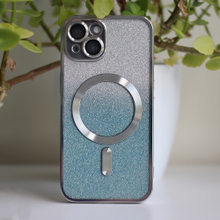 Glitter Chrome Mag case for iPhone 15 Plus 6,7&quot; silver gradient