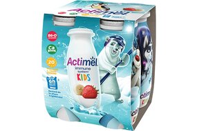 Actimel Kids jogurtový nápoj s vitamínmi B6 a D jahodovo-banánový 4 x 100 g