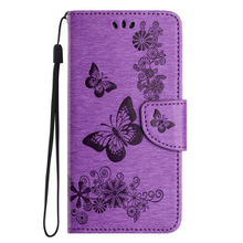 Puzdro Mezzo Book Samsung Galaxy A15 4G/5G, vzor lietajúce motýle - fialové