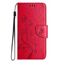 Puzdro Mezzo Book Samsung Galaxy A15 4G/5G, vzor kvetinka - červené