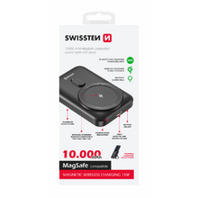 MagSafe bezdrôtova powerbanka Swissten Power Powerbank 10000 mAh 20W PD Čierna